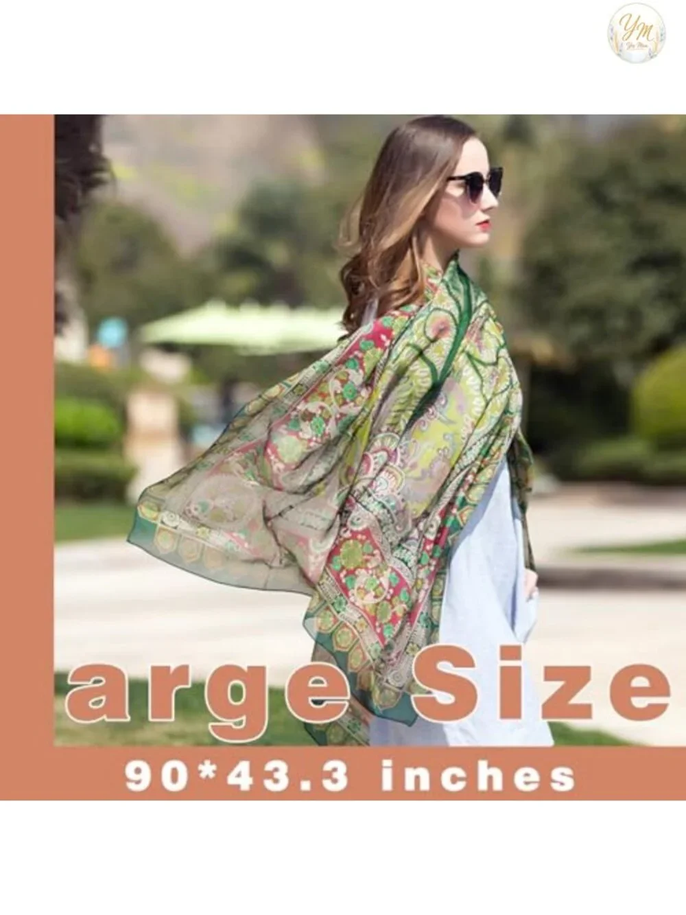 100% Mulberry Silk Pashmina Shawl Wrap for Women Oversized Lightweight 90x43